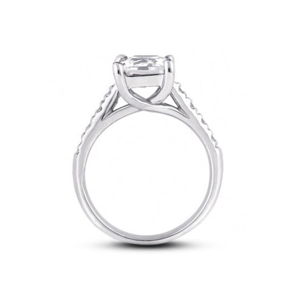 Diamond Traces 4.57ctw D-VS1 Ideal Square Radiant Genuine Certified Diamonds 950 Plat. Basket Trellis Accent Engagement Ring 