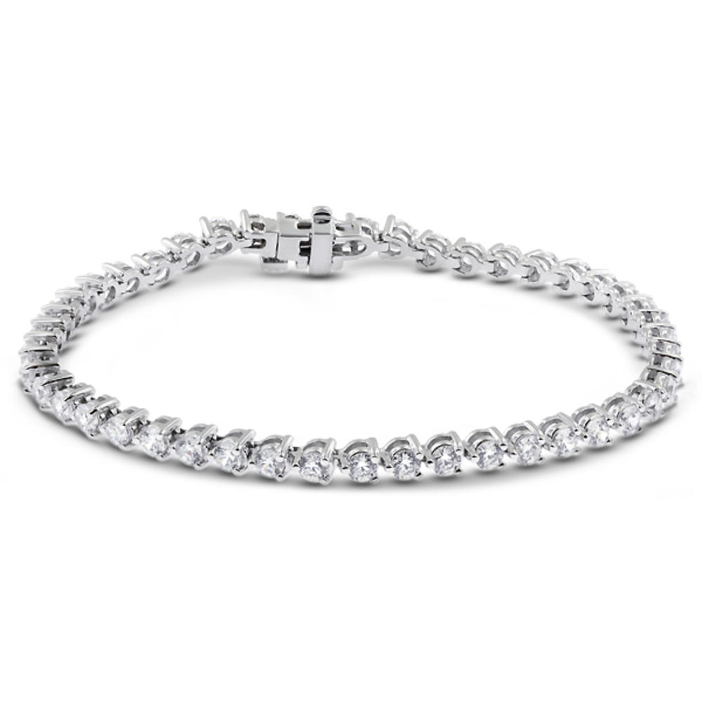 Diamond Traces 15.01ctw I-SI1 Ideal Round Natural Certified Diamonds 14k Gold Classic Basket Womens Bracelet 