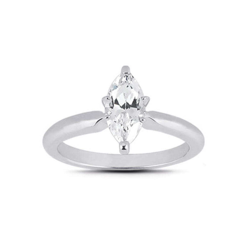 Diamond Traces 1.51ct G-VS1 VG Marquise Natural Certified Diamond 950 Plat. Classic Single-Stone Engagement Ring 