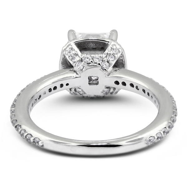 Diamond Traces 3.89ctw I-SI2 Ideal Princess Natural GIA Certified Diamonds 950 Plat. Halo Accent Engagement Ring 