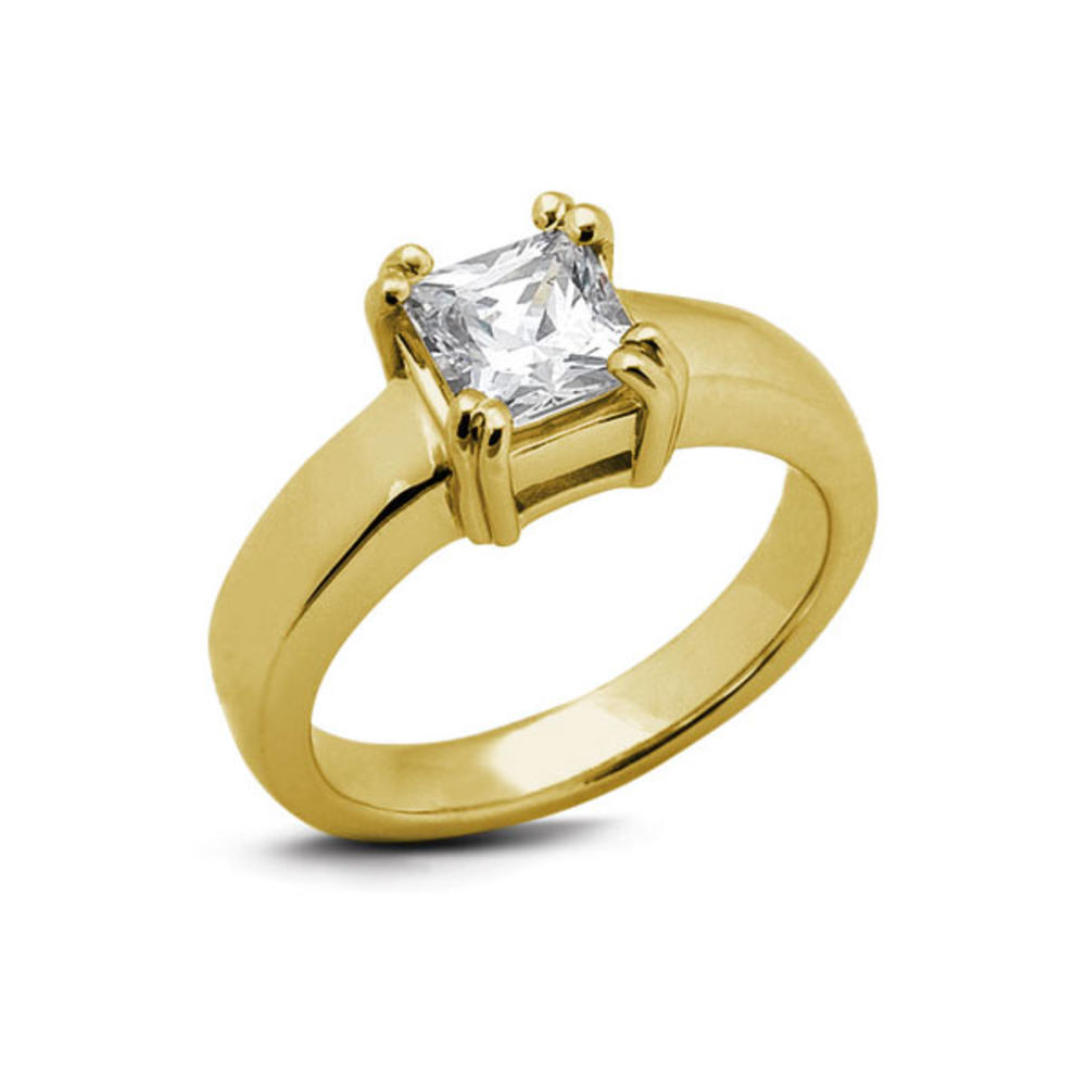 Diamond Traces 3.23ct I-SI2 Ideal Princess Natural GIA Certified Diamond 14k Gold Basket Single-Stone Engagement Ring 
