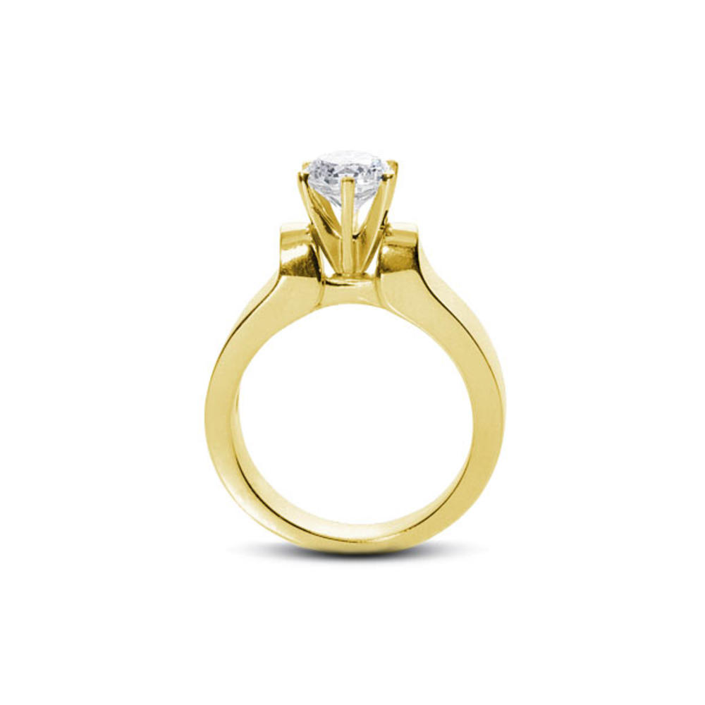 Diamond Traces 3.55ct G-VS2 VG Round Genuine Certified Diamond 14k Gold Classic Single-Stone Engagement Ring 