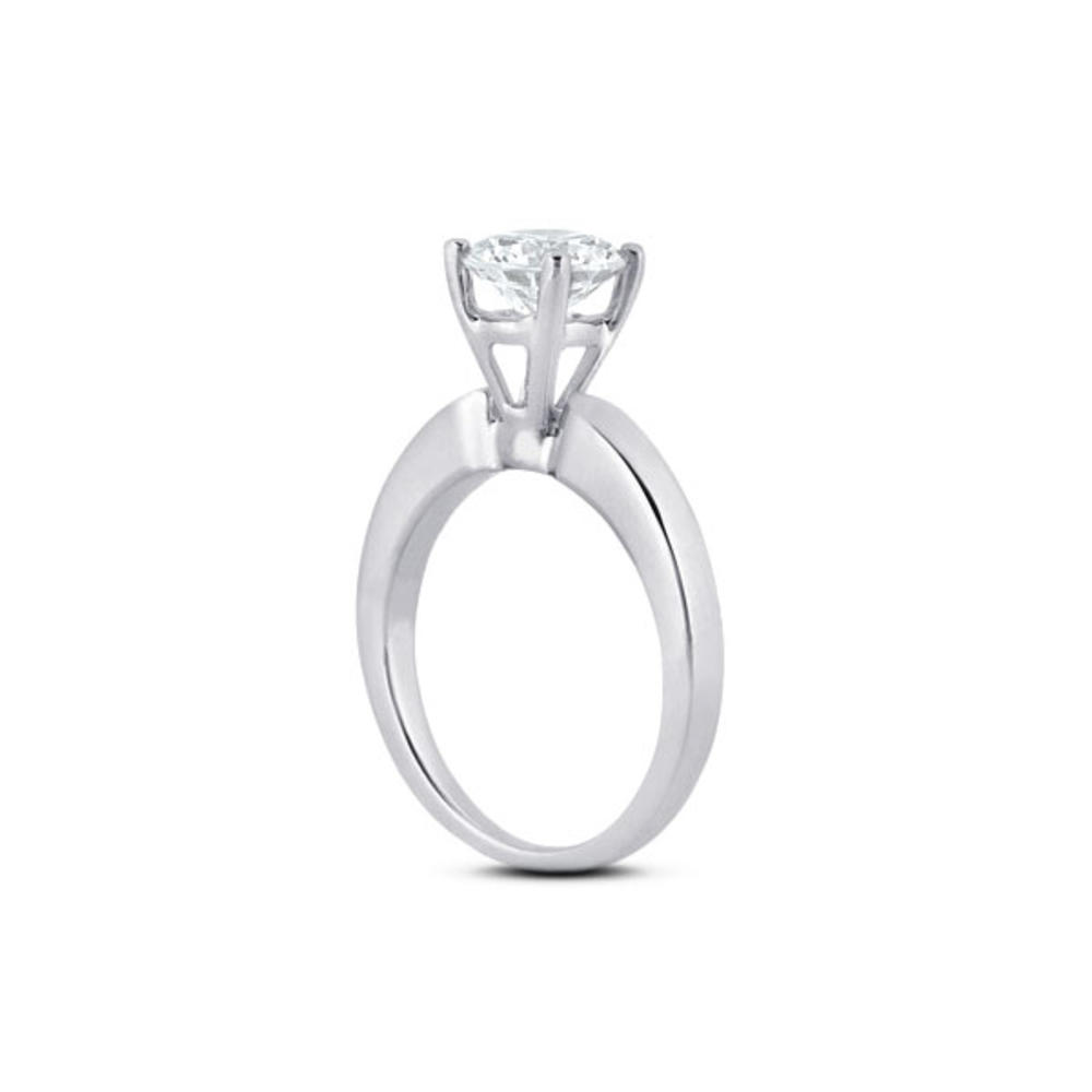 Diamond Traces 1.52ct F-VS2 Ideal Round Genuine Certified Diamond 14k Gold Basket Single-Stone Engagement Ring 