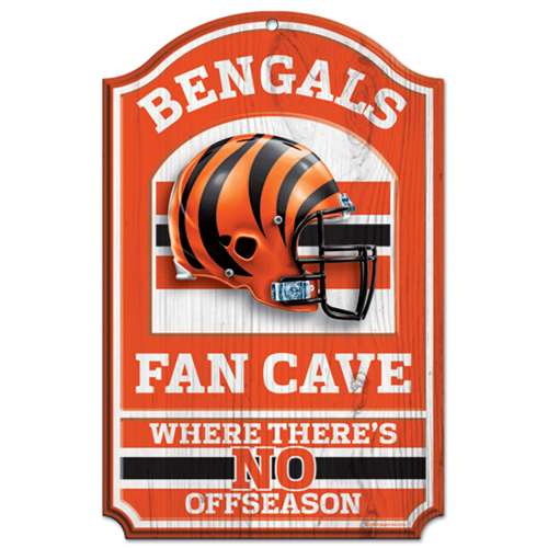 Wincraft Cincinnati Bengals Fan Cave Wood Sign