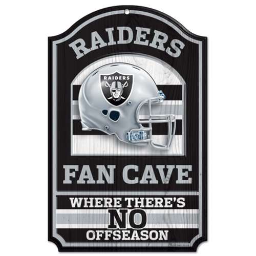 Wincraft Oakland Raiders Fan Cave Wood Sign