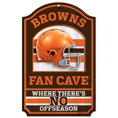 Wincraft Cleveland Browns Fan Cave Wood Sign