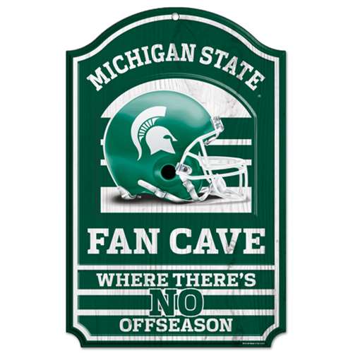 Wincraft Michigan State Spartans Fan Cave Wood Sign