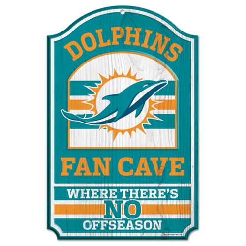 Wincraft Miami Dolphins Fan Cave Wood Sign