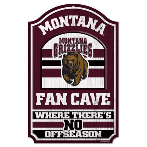 Wincraft Montana Grizzlies Fan Cave Wood Sign