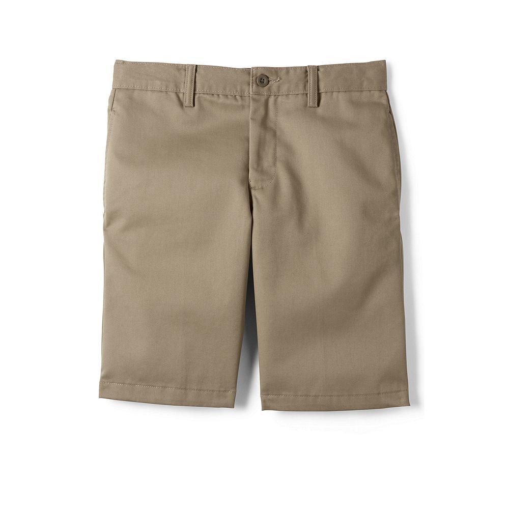 Lands' End School Uniform Little Boys Cotton Plain Front Chino Shorts