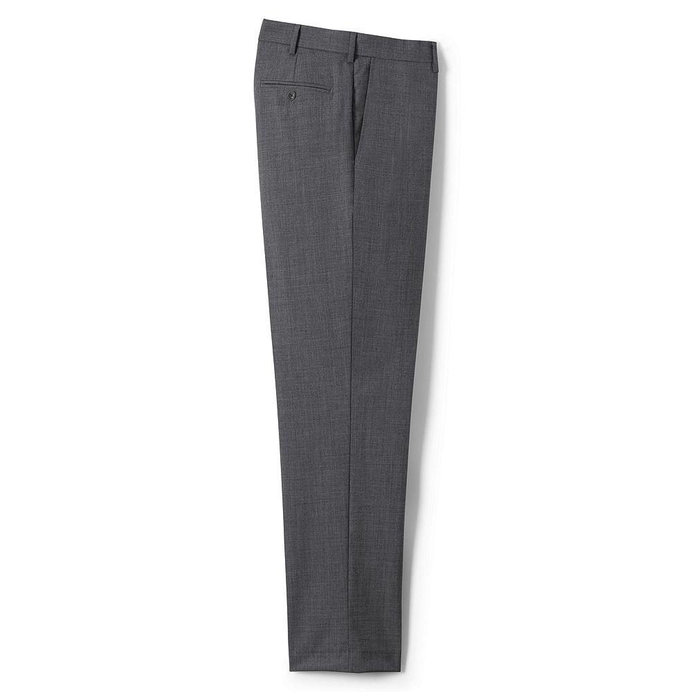 Lands' End Men's Long Traditional Fit Wool Year'rounder Dress Trousers