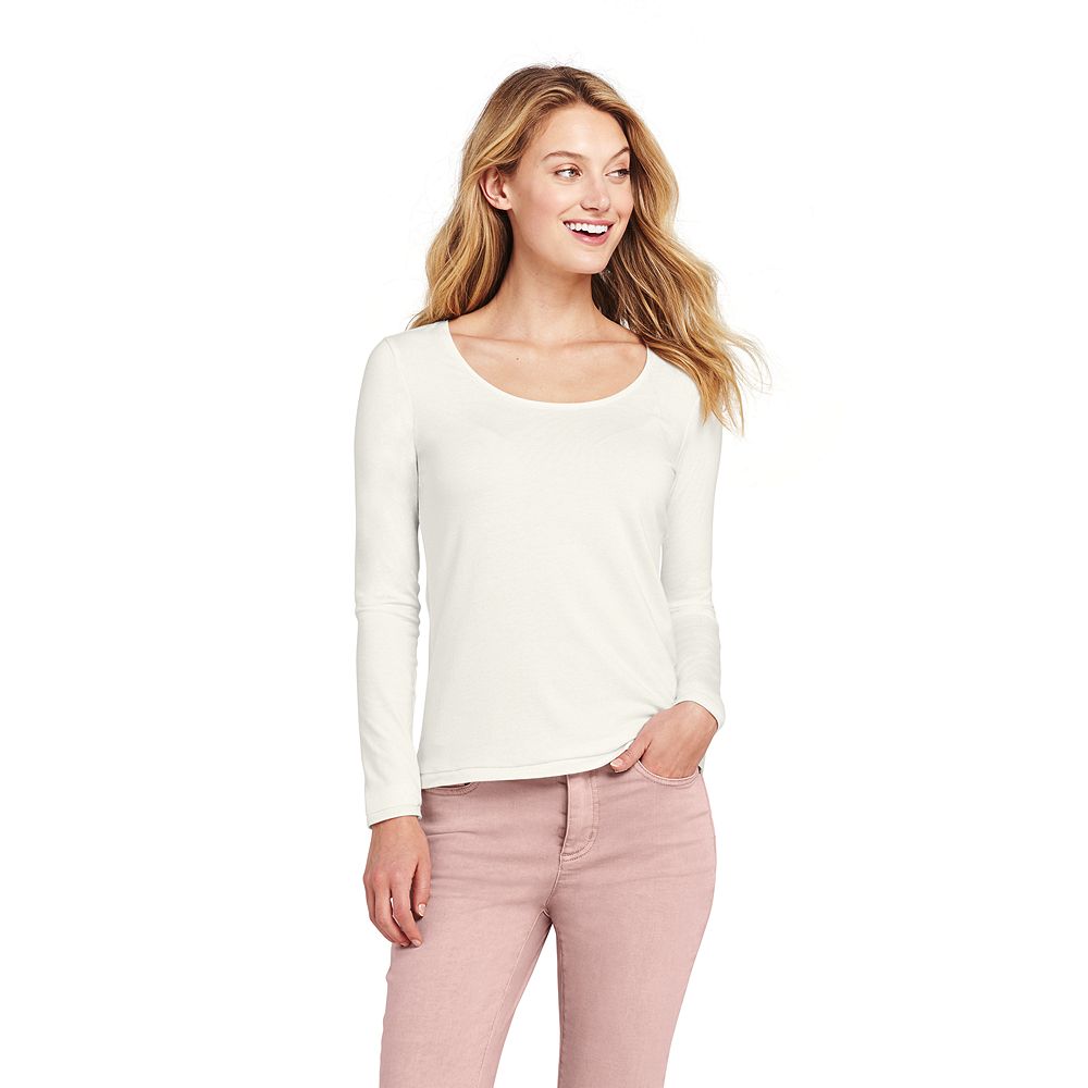 Lands' End Women's Tall Shaped Layering Scoopneck T-shirt