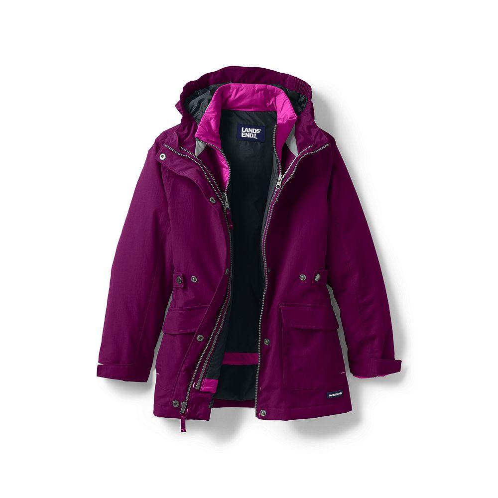 Lands' End Girls Plus Size Squall 3 in 1 Jacket