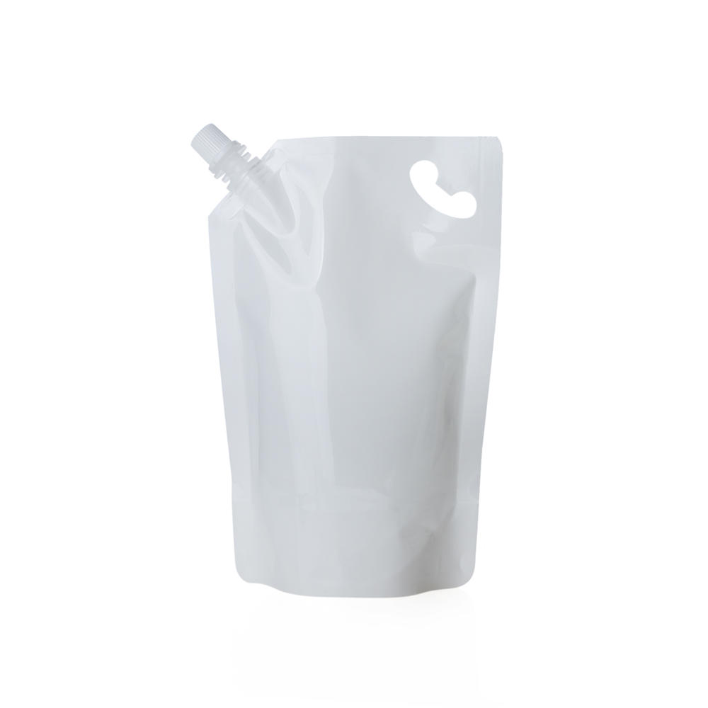 Aspire 100 PCS Aspire White Spouted Stand Up Pouch with Handle (1.75-68 Oz), FDA Compliant, BPA Free