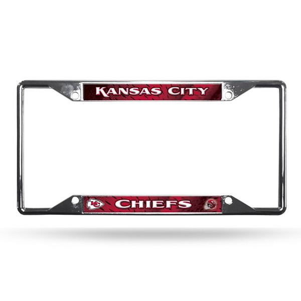Rico Kansas City Chiefs License Plate Frame Chrome EZ View