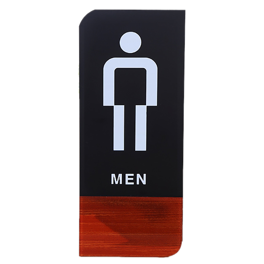 Aspire Acrylic Woodgrain Adhesive Backed Men's and Women's Bathroom Sign  Restroom Signs Toilet Sign for Hotel Restaurant School