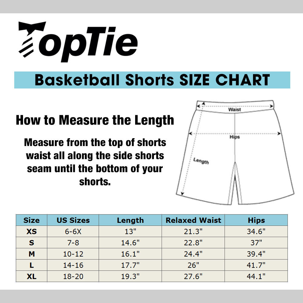 TOPTIE Multi-Sport Athletic Big Boys Basketball Shorts, 7 Inches Pocket Running Shorts