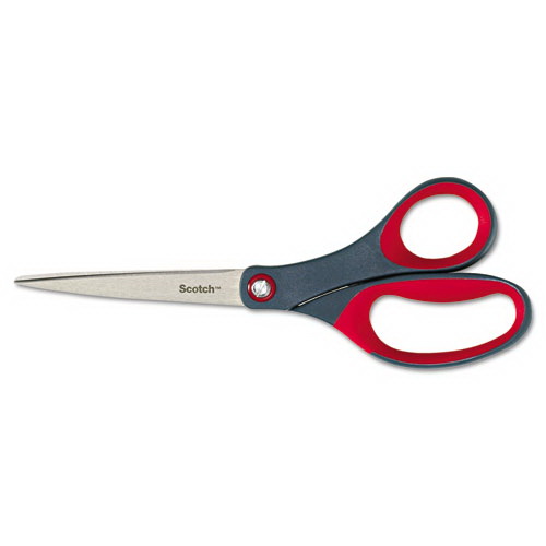 Scotch (Price/EA)Scotch MMM1448 Precision Scissors, Pointed, 8" Length, 3-1/8" Cut, Gray/Red