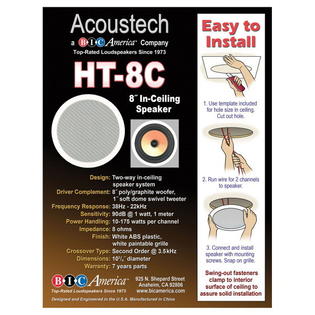 Bic America Pex 303 484 Bic Acoustech Ht 8c 8 2 Way Ceiling Speaker