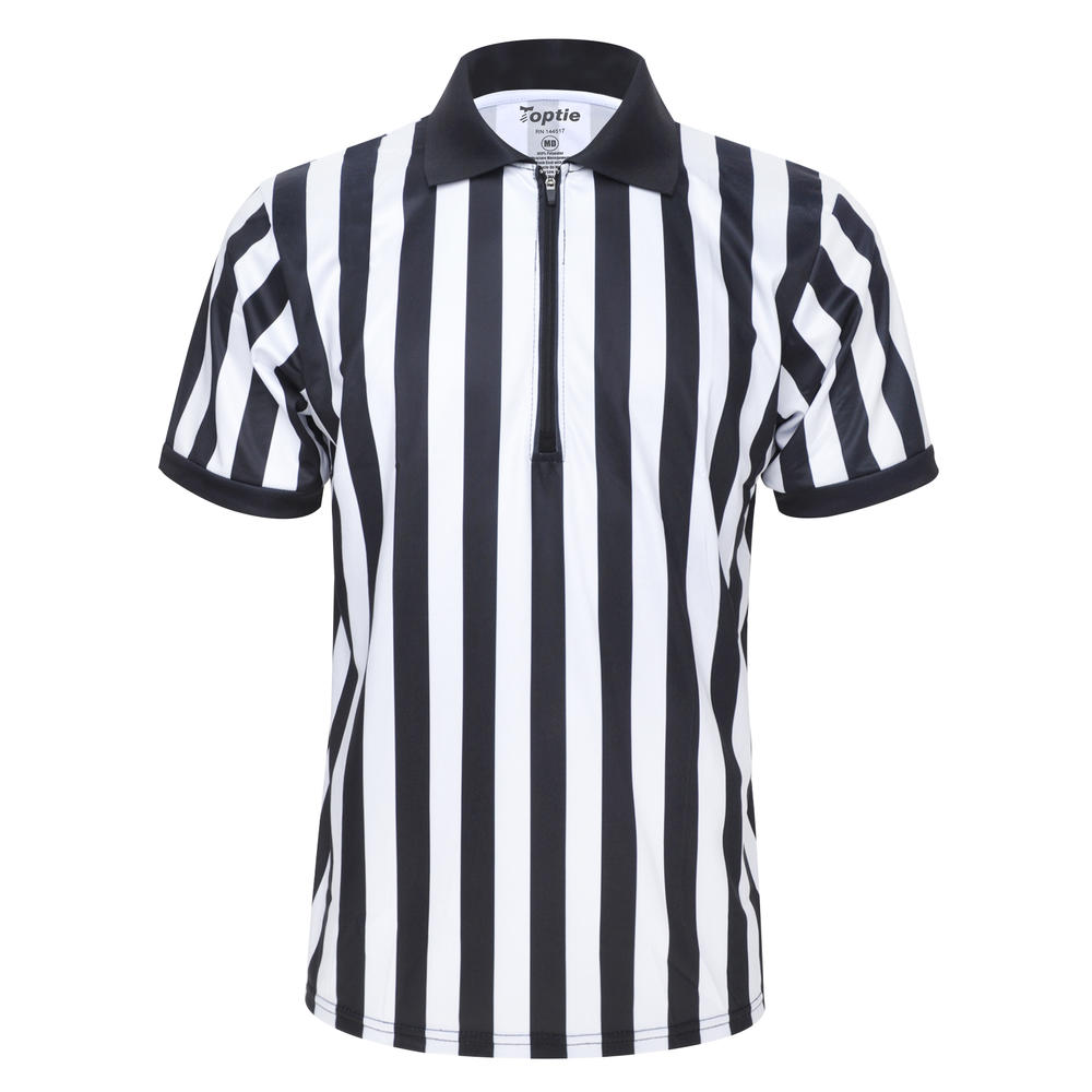 Ensemble Arbitre Pro TOPTIE - Chemise Zip 1/4, Casquette Coton + Sifflet Laiton - Uniforme Football Basket Hockey Arbitrage