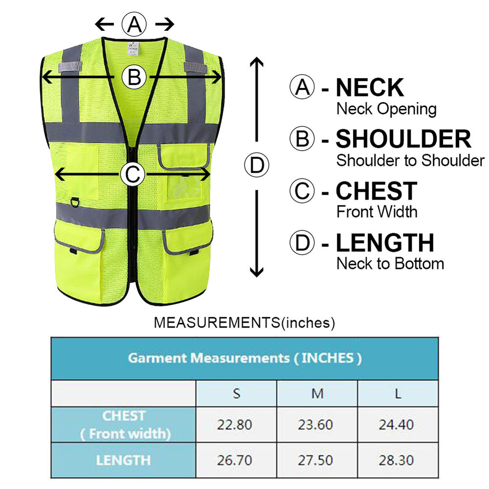 GOGO Men 5 Pockets Ultra Cool Mesh Safety Vest, Mesh Volunteer Vest, ANSI Standard