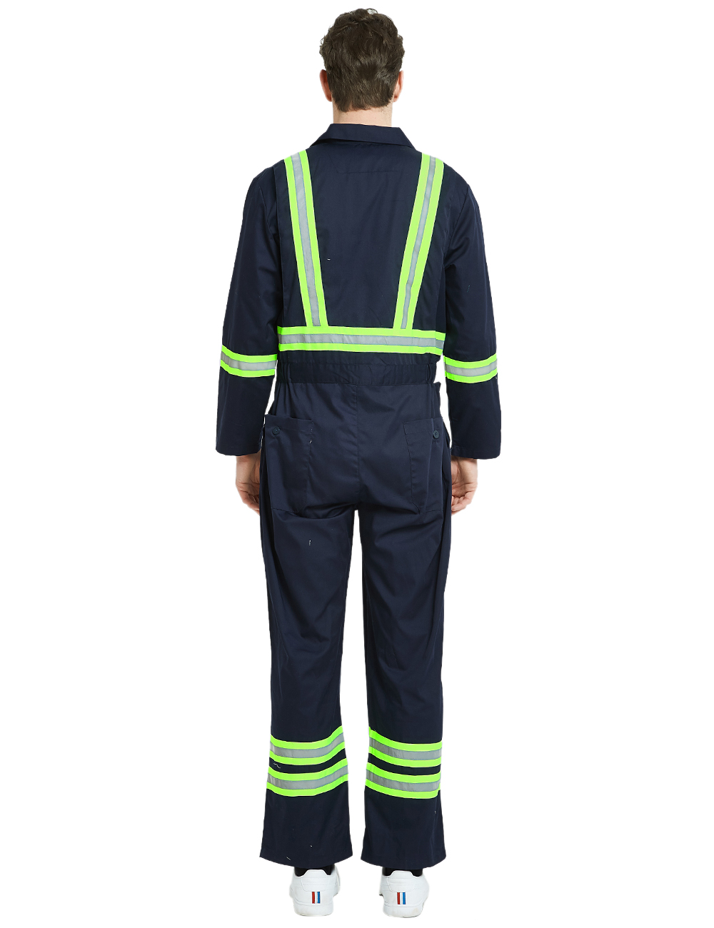 TOPTIE Men's Classic High Visibility Work Coverall with Reflective Trim