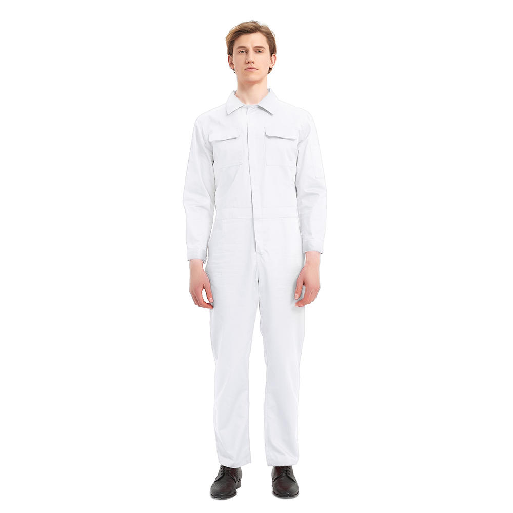 TOPTIE Men's 8.5 Oz Front-Zip Long Sleeve Twill Coverall