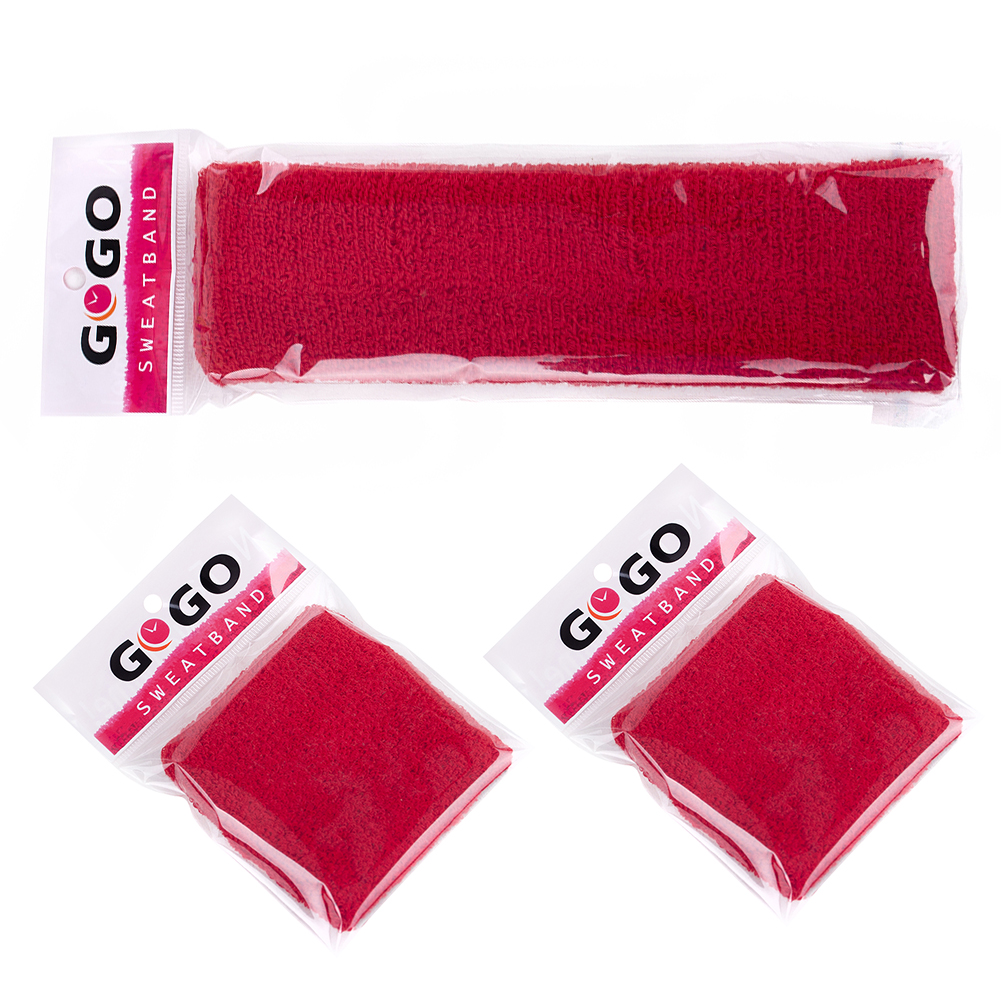 GOGO 12 Sets Sports Sweatband Sets (12 Headbands and 24 Wristbands)