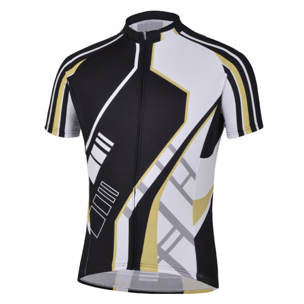 TopTie Men's Short Sleeve Race Cut Cycling Jersey With Sublimated Print