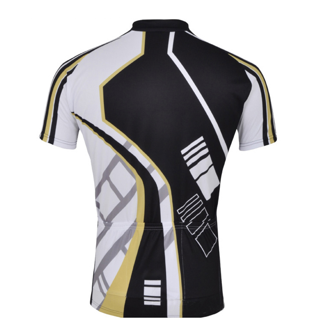 TopTie Men's Short Sleeve Race Cut Cycling Jersey With Sublimated Print