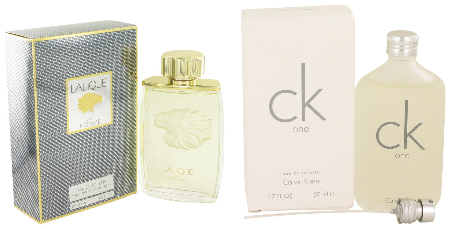 Lalique Gift set  LALIQUE by Lalique EDT Spray (Lion) 4.2 oz And  CK ONE EDT Pour/Spray (Unisex) 1.7 oz