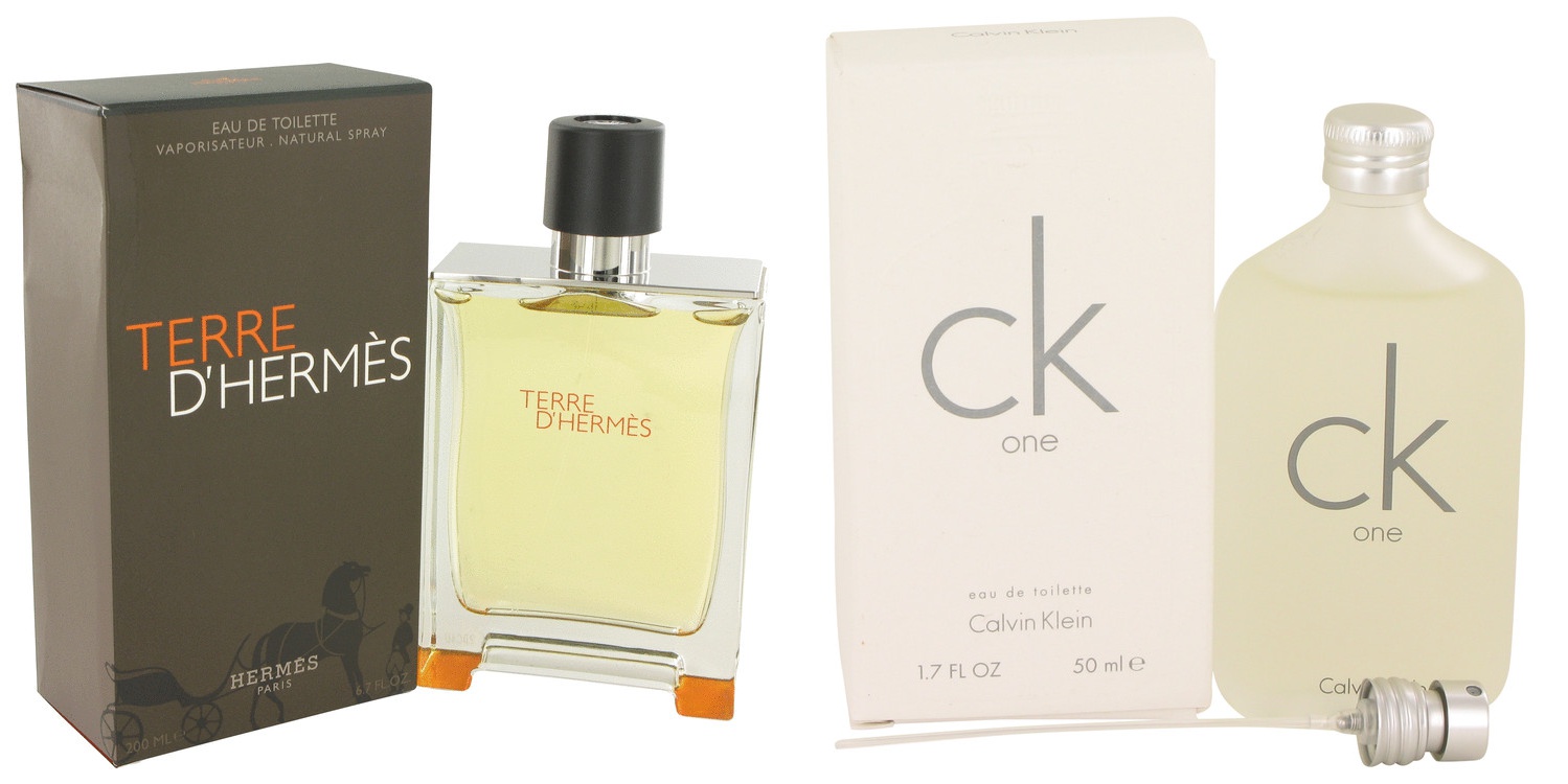 Hermes Gift set  Terre D'Hermes by Hermes EDT Spray 6.7 oz And  CK ONE EDT Pour/Spray (Unisex) 1.7 oz