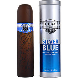 CUBA SILVER BLUE by Cuba EDT SPRAY 3.4 OZ for MEN  100% Authentic