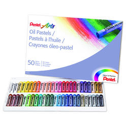 Pentel Of America Pentel Oil Pastel Set With Carrying Case, 45 Assorted Colors, 0.38' Dia X 2.38", 50/Pack