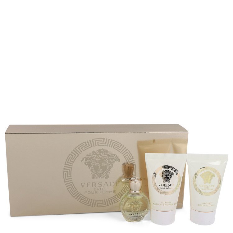 Versace Eros By Versace Gift Set 17 Oz Mini Edp 8 Oz Shower Gel 8 Oz Body Lotion