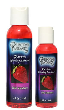 California Fantasies Gift Set Of  Razzels Strawberry Warming Lube. 4 oz And a Bottle of ID Glide 4.4 oz Flip Cap Bottle
