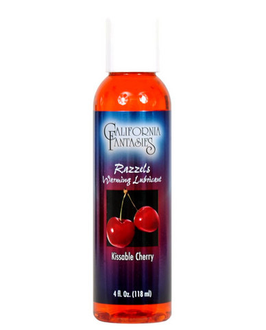 California Fantasies Gift Set Of  Razzels kissable cherry 4 oz bottle And a Bottle of ID Glide 4.4 oz Flip Cap Bottle