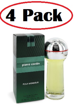 Pierre Cardin 4 Pack of Pierre Cardin Pour Monsieur by Pierre Cardin Eau De Toilette Spray 2.5 oz