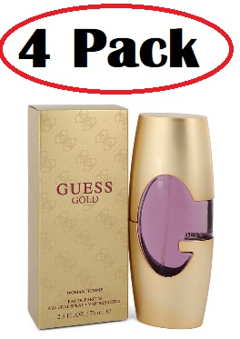 Premonition Eksperiment bungee jump 4 Pack of Guess Gold by Guess Eau De Parfum Spray 2.5 oz