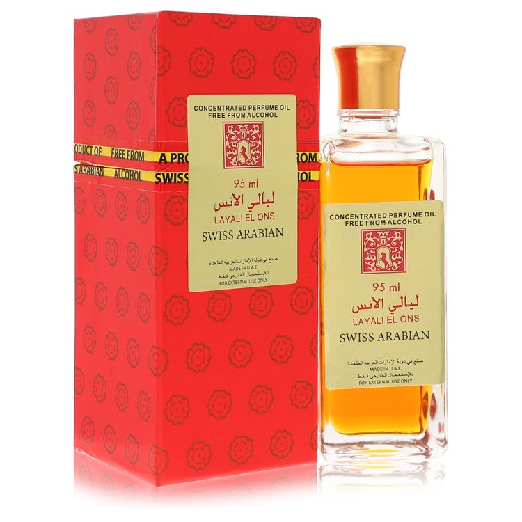 Swiss Arabian Layali El Ons by Swiss Arabian Concentrated Perfume Oil Free From Alcohol 3.21 oz