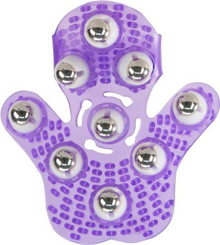 BMS. Enterprises Roller Balls Massager Purple Massage Glove