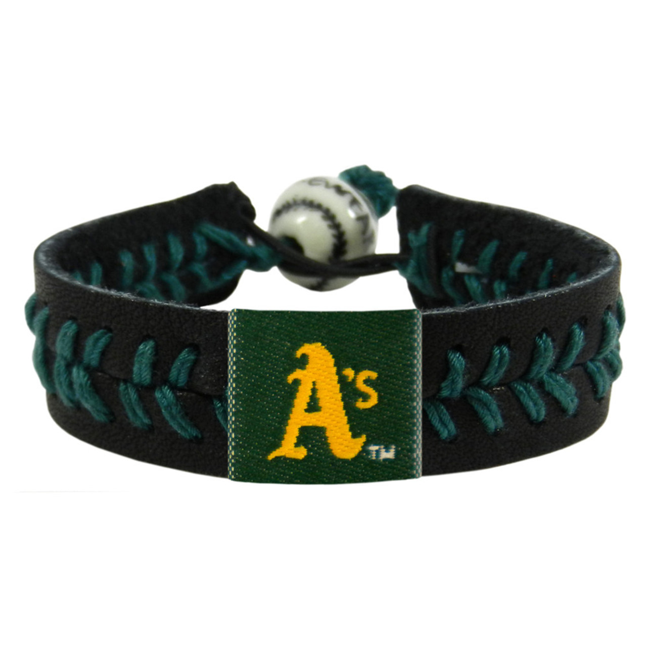 GAMEWEAR Oakland Athletics Baseball Bracelet - Team Color Style, Black---(Package of 2)