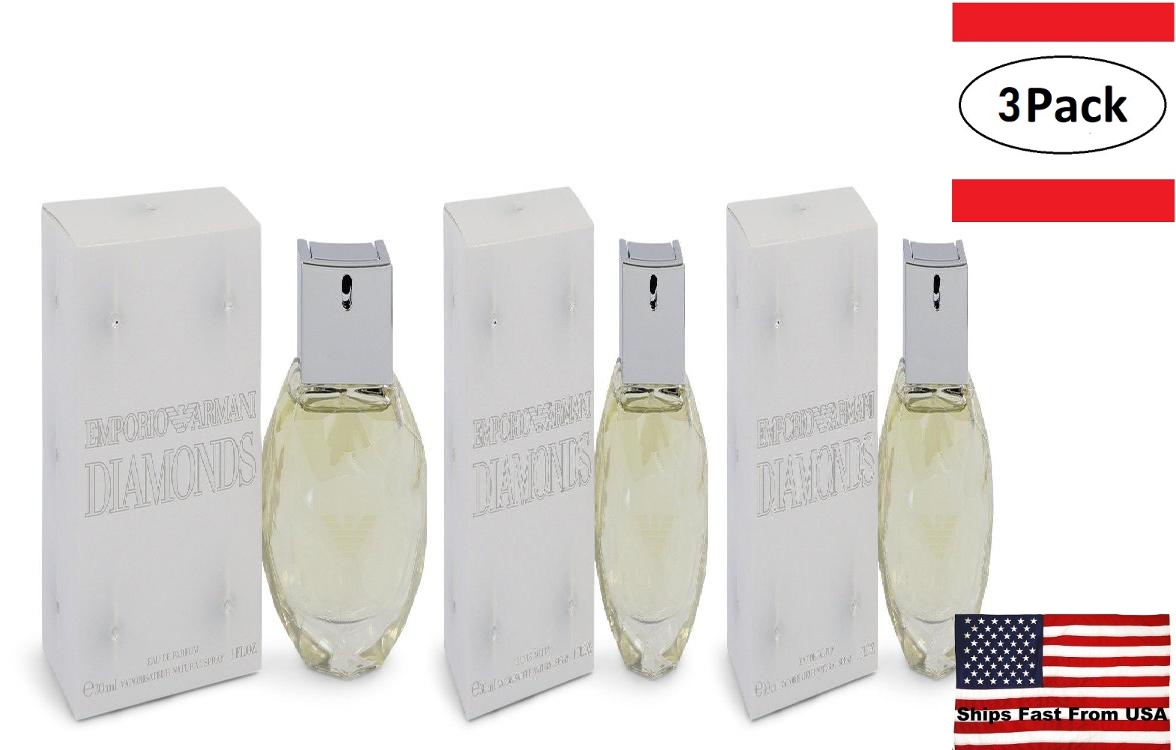 3 Pack Emporio Armani Diamonds by Giorgio Armani Eau De Parfum Spray 1 oz  for Women