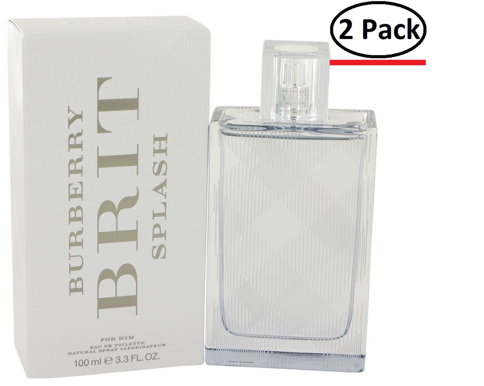 Burberry Brit Splash by Burberry Eau De Toilette Spray 3.4 oz for Men (Package of 2)