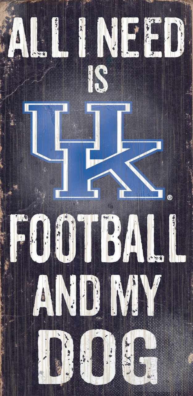 Fan Creations Kentucky Wildcats Wood Sign - Football and Dog 6"x12"