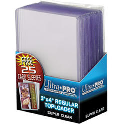 Ultra Pro 3" x 4" Clear Regular Toploaders and Soft Sleeves Bundle (25ct) for Standard Size Cards