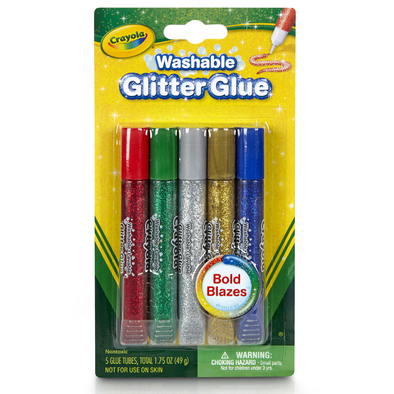 Crayola WASHABLE GLITTER GLUE BOLD 5 COUNT
