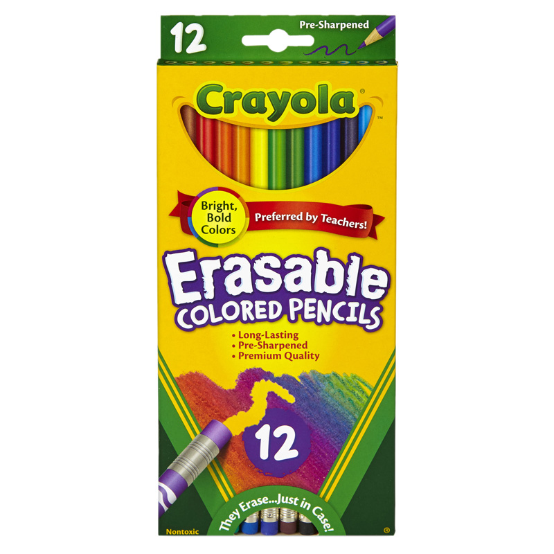Crayola ERASABLE COLORED PENCILS 12 CT