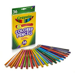 Crayola Short-Length Colored Pencil Set, 3.3 Mm, 2B (#1), Assorted Lead/Barrel Colors, 36/Pack