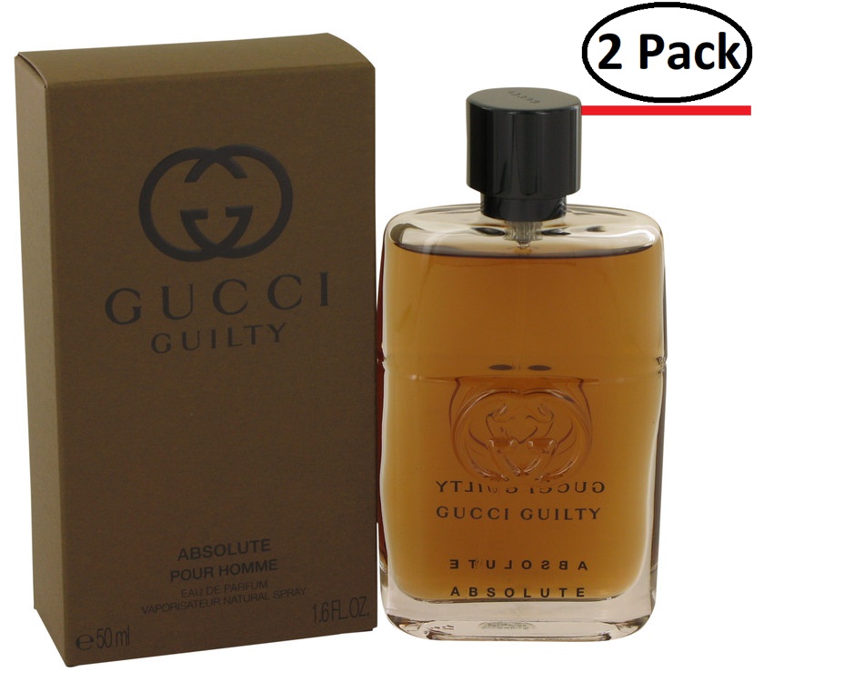 Gucci Guilty Absolute by Gucci Eau De Parfum Spray 1.6 oz for Men (Package of 2)